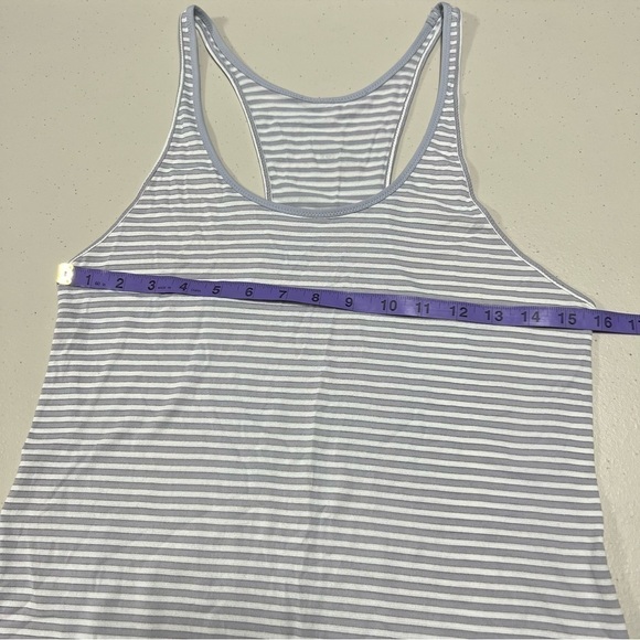 Lululemon What The Sport Singlet Silver Stripe Silver Fox White - Picture 8 of 9